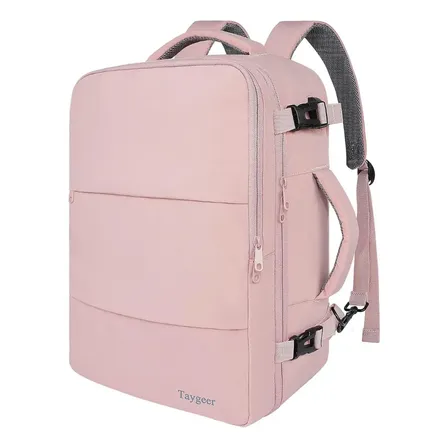 Mochila De Viagem Feminina Mochila Escolar Para Notebook De 15,6 Polegadas Mochila De Transporte Aprovada Para Avião 10kg Antirroubo E Impermeável Mochila Taygeer 1001 Rosa 35l Liso