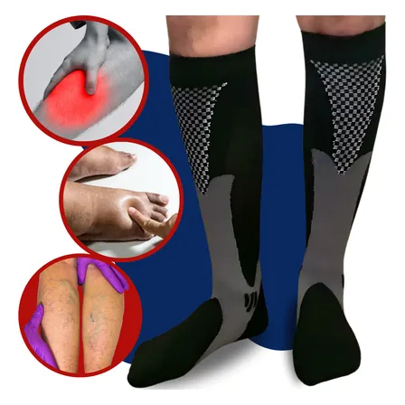 Meia Alta Compressão Ortopédica Elástica Varizes Circulação