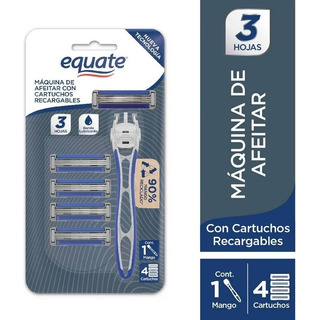 Rastrillo D Afeitar Equate Con 4 Cartuchos Recargables Rastrillo D Afeitar Equate Con 4 Cartuchos Recargables