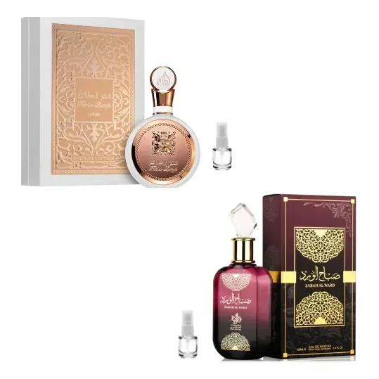 2 Perfumes Em Miniatura Fakhar Rose E Sabah La Wataniah 5ml