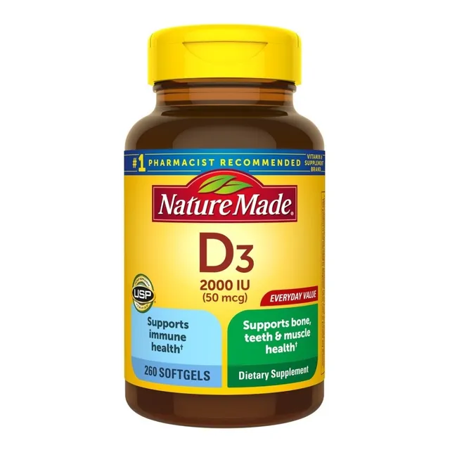 Vitamina D3 50 Mcg 2,000iu 260 Softgels Eg D60