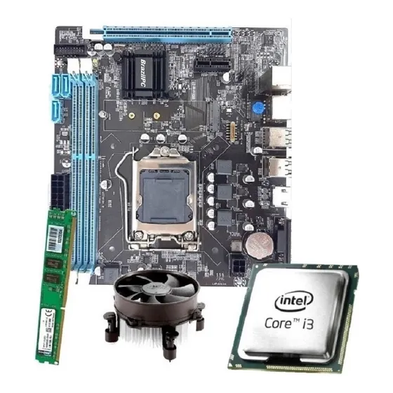 Kit Upgrade Placa-mãe H61 Core I3 2100 Intel Cooler 8gb Ddr3