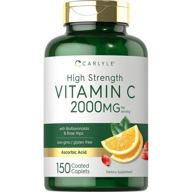 Vitamina C 2000mg Alta Potencia 150 Pastillas Carlyle Sabor S/n