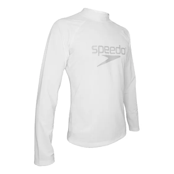 Camiseta De Baño De Manga Larga Surf Logo Speedo Blanco