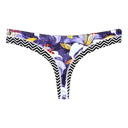 Bikini Calzón Colaless Reversible Estampado Morado