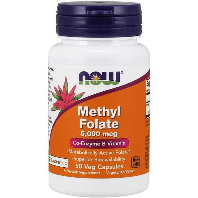 Folato De Metilo 5000 Mcg Now 50 Capsulas Vegetales