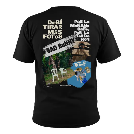 Remera Bad Bunny Letras Tematica De Albums Unisex Algodón