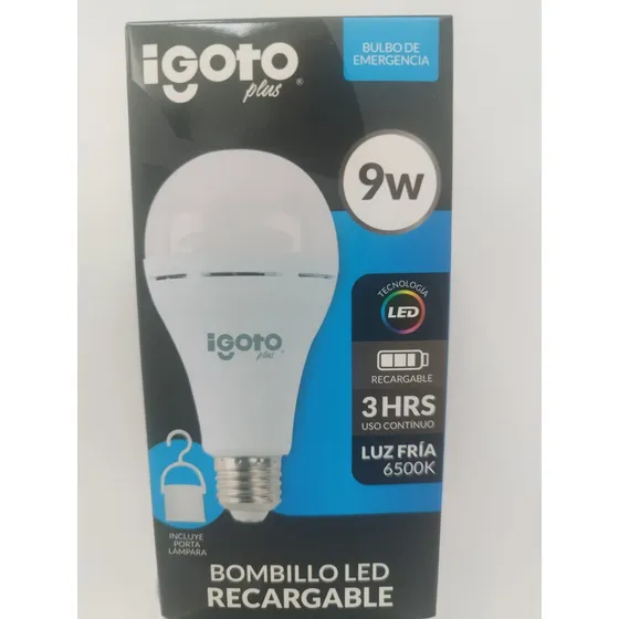 Bombillo Igoto 9w Luz Fria 6500k Recargable