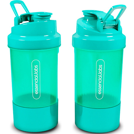Coqueteleira / Shaker Academia Bpa Free - Cor Verde Tiffany Com Compartimento Para Pó | Cápsulas | Comprimidos - 400ml Coqueteleira / Shaker Academia Bpa Free - Cor Verde Tiffany Com Compartimento Para Pó | Cápsulas | Comprimidos - 400ml