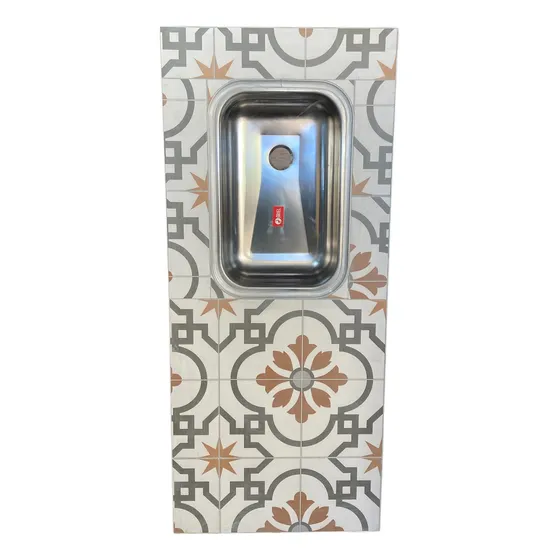 Mesada Cocina De Cemento 1.40x0.60 Bacha Simple