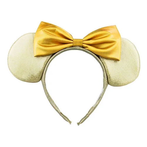 Tiara Dourada Orelhas Laço Minnie 20x25cm
