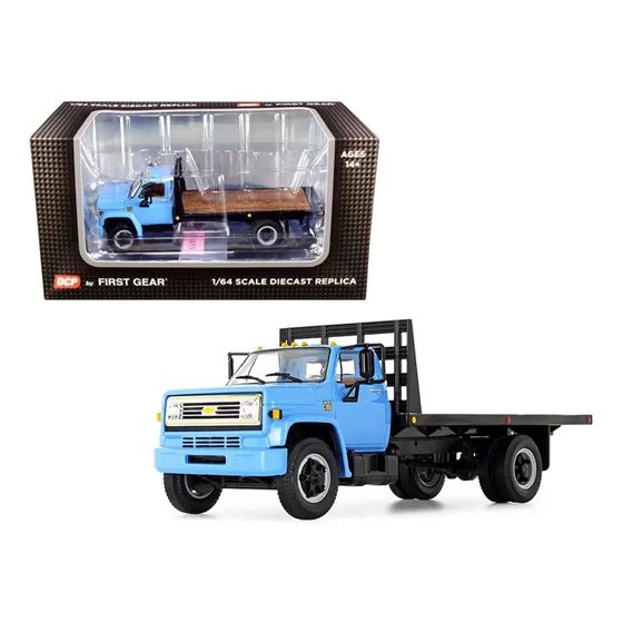 Gear Escala Diecast Coleccionable Azul Chevy Camion Plano Un