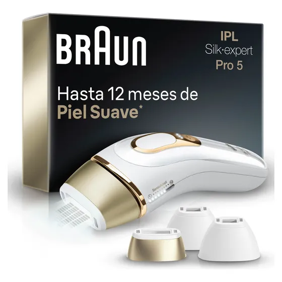 Depiladora Braun Ipl Silk-expert Pro5 Depilación Laser Color Blanco - Dorado
