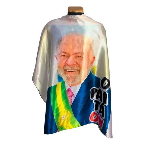 Capa De Corte Para Barbeiro Personalizada Lula Bolsonaro Top