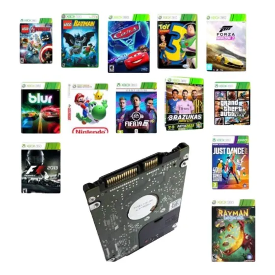 Hd 500 Gb 170 Jogos Infantis Para Xbox 360 Rgh Cinza