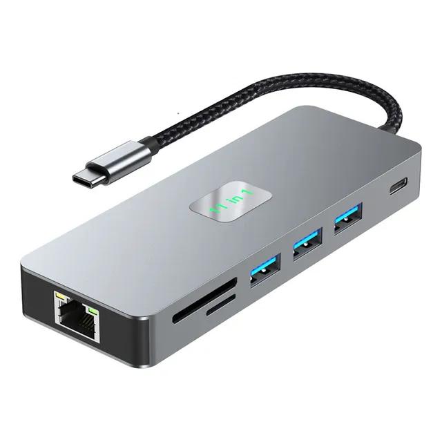 Concentrador De Interfaz Gigabit Usb3.0 Hdmi Vga Audio Sd/tf