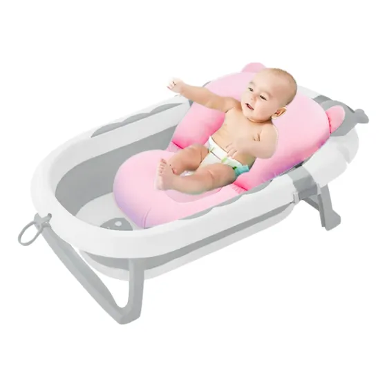 Banheira Dobrável E Retrátil Com Cama De Segurança Para Bebê