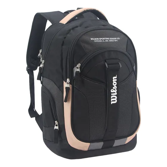Mochila Wilson Deportiva Gimnasio Sport Uso Diario Urbano Escolar Reforzada Color Negro 65.ao003