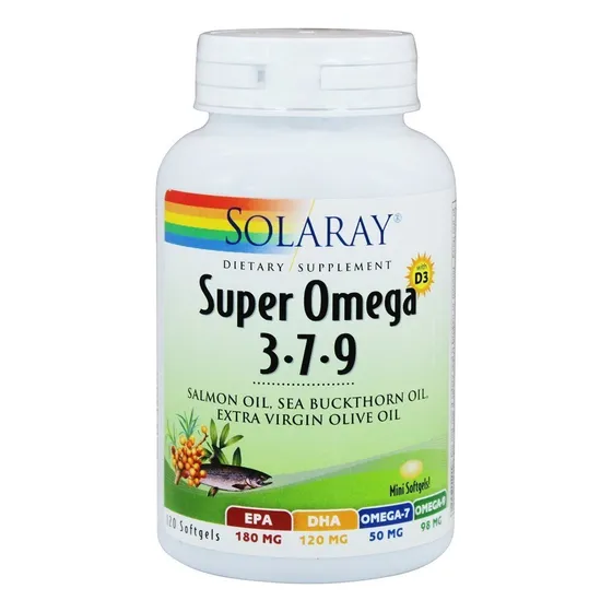 Suplemento Solaray Super Omega 3-7-9 Con Vitamina D-3 120 So