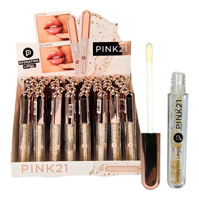 Lip Gloss Balsamo Con Laminas De Oro Brillante Hidratante