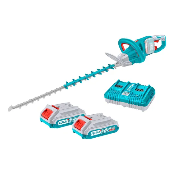 Cortacerco Inalámbrico Total 40v, 65cm Largo De Hoja - Motor Sin Carbones - Incluye 2 Baterías 20v De 2.0Ah Y Cargador Doble - THTLI400282