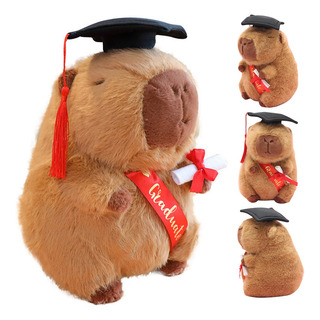 Peluche Capibara Con Sombrero Para Regalos Graduación 25cm Peluche Capibara Con Sombrero Para Regalos Graduación 25cm