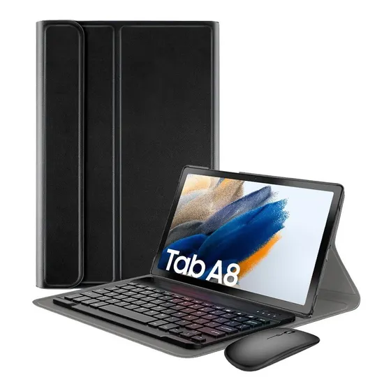 Capa Teclado Mouse Bluetooth Para Galaxy Tab A8 X200 X205