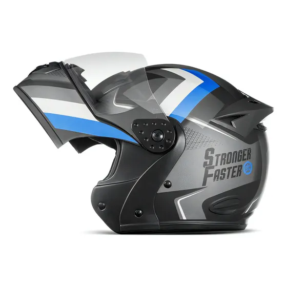 Capacete Robocop Stronger Faster Gladiator Etceter Fosco Cor Cinza/Azul Tamanho do capacete 58