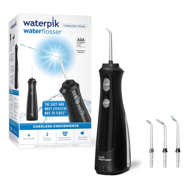 Water Flosser Waterpik Cordless Pearl Wf-13 Preto Com 4 Pont Water Flosser Waterpik Cordless Pearl Wf-13 Preto Com 4 Pont