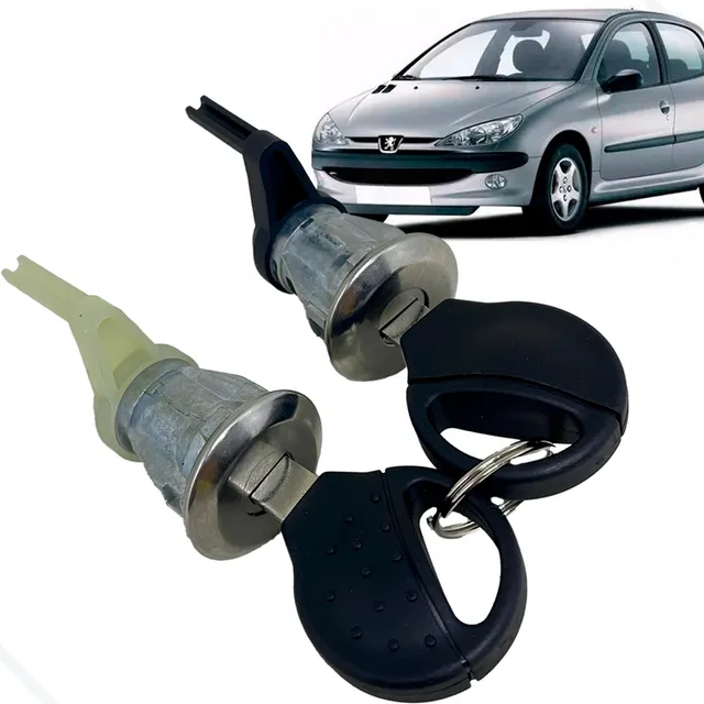 Par Cilindro Porta Dianteira Dir Esq C Chave Peugeot 206 207