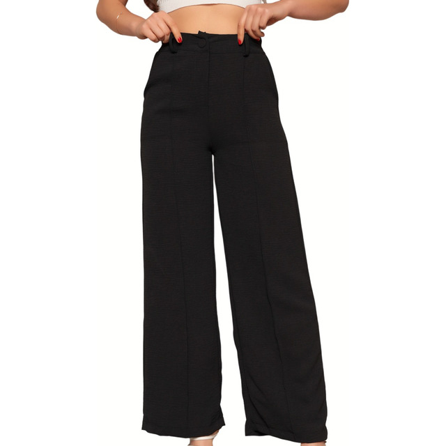 Calça Feminina Wide Leg Solta Alfaiataria Pantalona Social Calça Feminina Wide Leg Solta Alfaiataria Pantalona Social