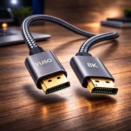 Cabo Displayport 1.4 8k 4k Reforçado 1,8 Metros Hdr 60hz 240hz Compatível G-sync Freesync Conector Ouro Monitor Gamer Áudio Imersivo Hdr Imersivo - Yuso