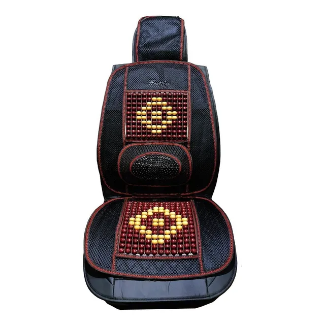Cubre Asiento Respaldo Bolas Madera Bambu Esferas Verano