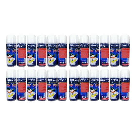 Pack 24 Spray Nieve Espuma Blanca Año Nuevo Cumpleaños 250ml