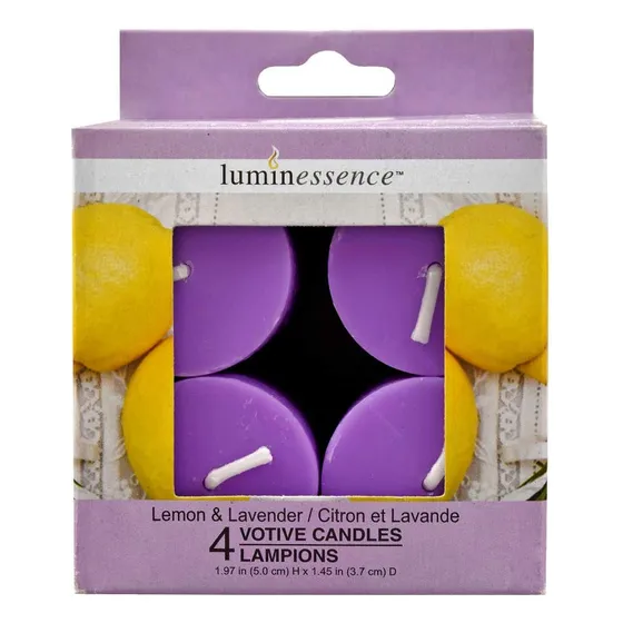 Luminessence 4 Qt Vela Votiva Perfumada Limon Lavanda