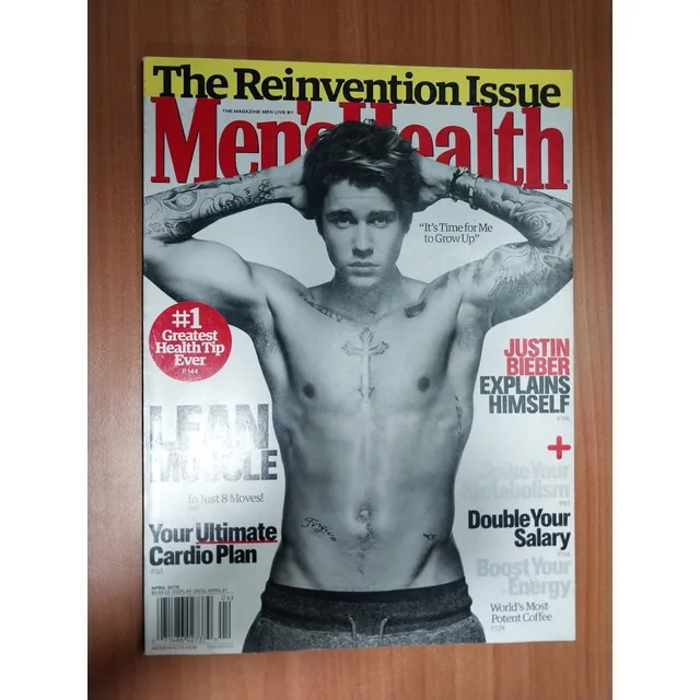 Revista Mens Health Justin Bieber April 2015 Vogue Moda Gym 
