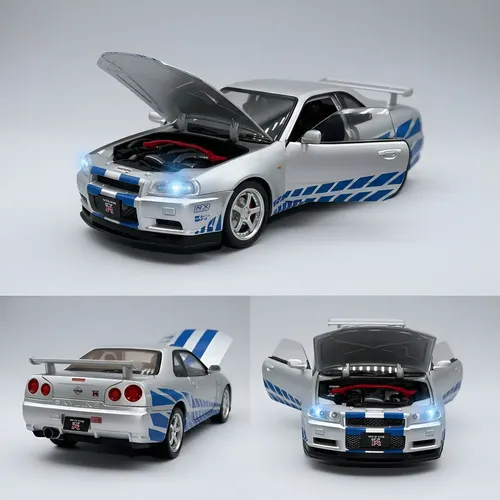Miniatura Nissan Skyline Gt-r R-tune R34 R1 1:18 Autoart Cor