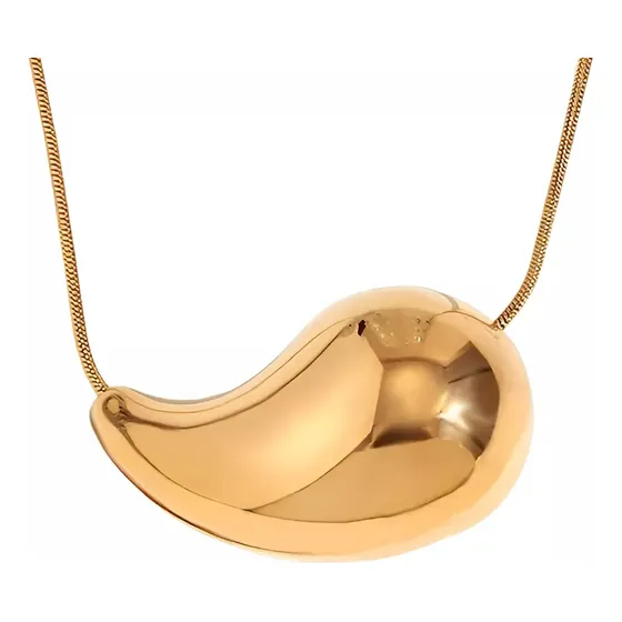 Collar Chunky Gota Grande Chapado Oro 18k Acero Inoxidable