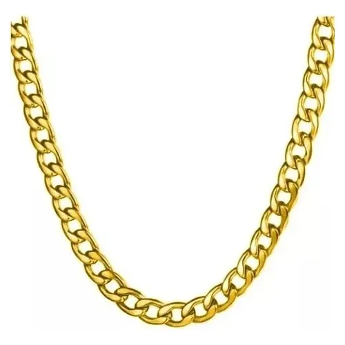 Cadena Oro Estilo Cubana Unisex De Acero Inoxidable/plateado