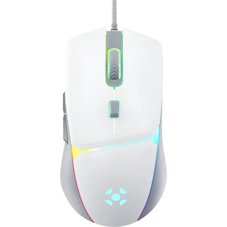 Mouse Gamer Rgb Fortrek Crusader White Edition 12800dpi Branco