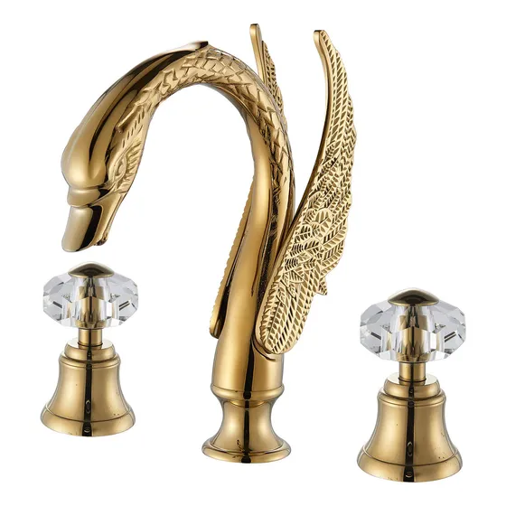 Rozin® Pomo Cristal Grifo Baño 3 Agujero Do Asa Fregadero 8 