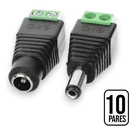 Conector Dc 12v  Plug Macho Hembra Camaras De Seguridad Pack