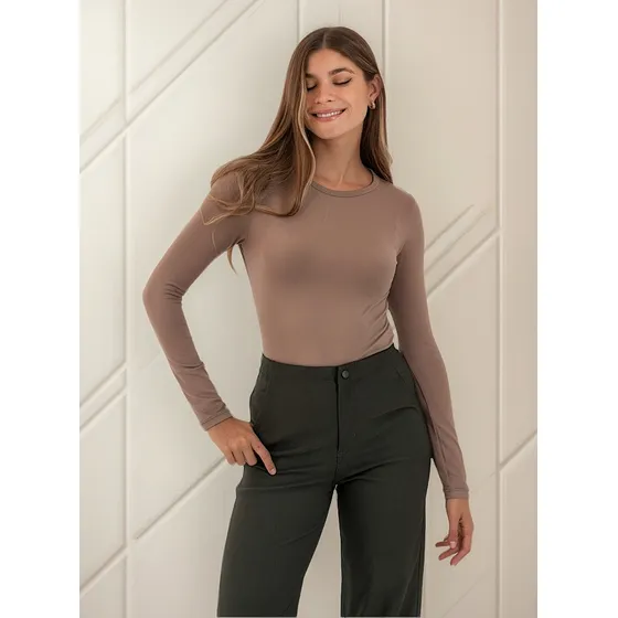 Remera Básica Manga Largas Modal Soft Mujer/  Veronica