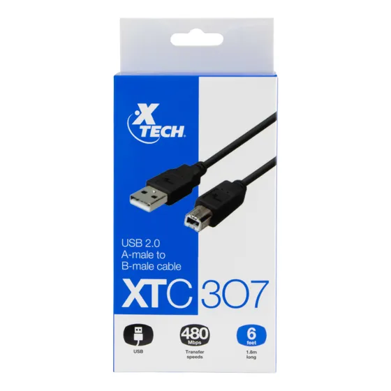 Cable Impresora Usb A A Usb B 1.8m Xtech Xtc307 3 Pack