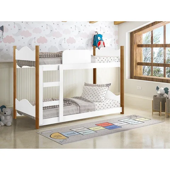 Beliche Infantil Encanto Branco Com Colchões - Gabrielli