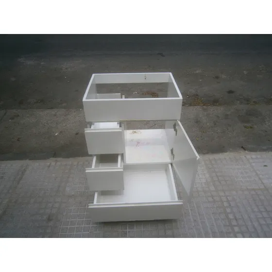 Vanitory Sin Pileta Laqueado Blanco Blanco