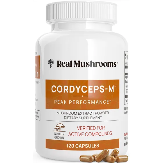 Suplemento Real Mushrooms Cordyceps, 120 Cápsulas