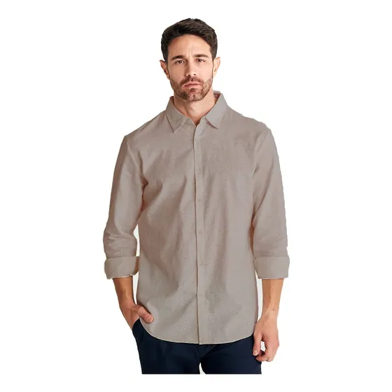 Camisa Para Hombre Cuello Americano Y Manga Larga Genérica