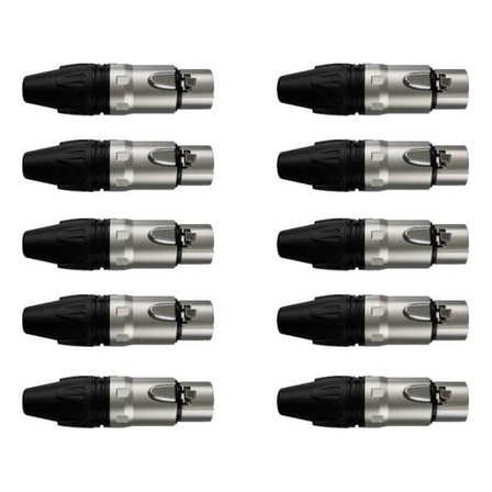 Kit Conector Xlr Femea Wc 1003 (10un) Wireconex Kit Conector Xlr Femea Wc 1003 (10un) Wireconex