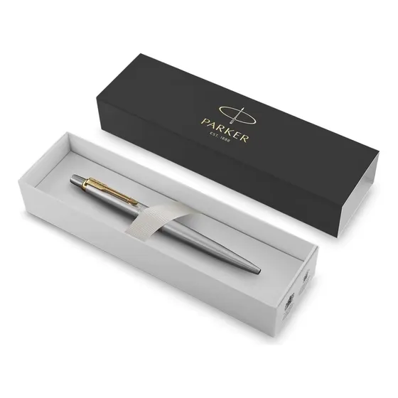 Boligrafo Parker Jotter Acero Inox Clip Dorado Personalizado